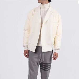 HAIDER ACKERMANN MIXED BOMBER JACKET, IVORY size 42